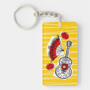 Llavero Rectángulo acrílico de la cadena de claves español