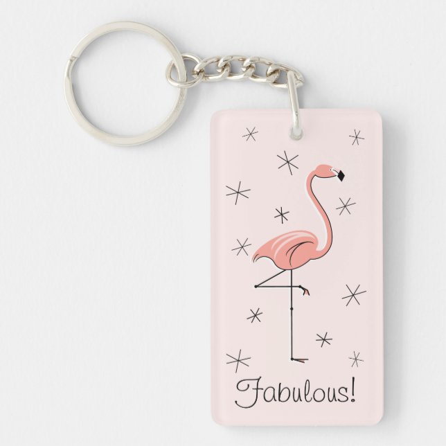Llavero Rectángulo acrílico rosado "fabuloso" (Frente)