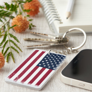 Llavero Rectángulo Bandera Acrílica Americana Tema Keychai