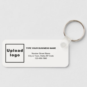 Llavero Rectángulo blanco de información mínima comercial