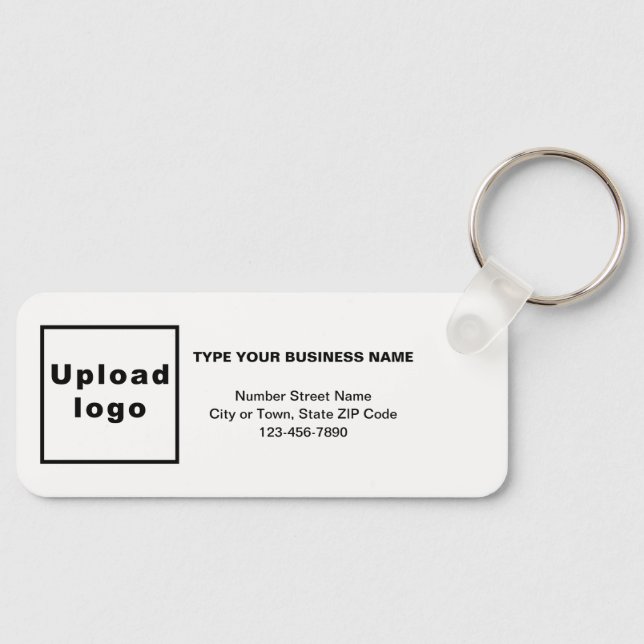 Llavero Rectángulo blanco de información mínima comercial (Anverso)