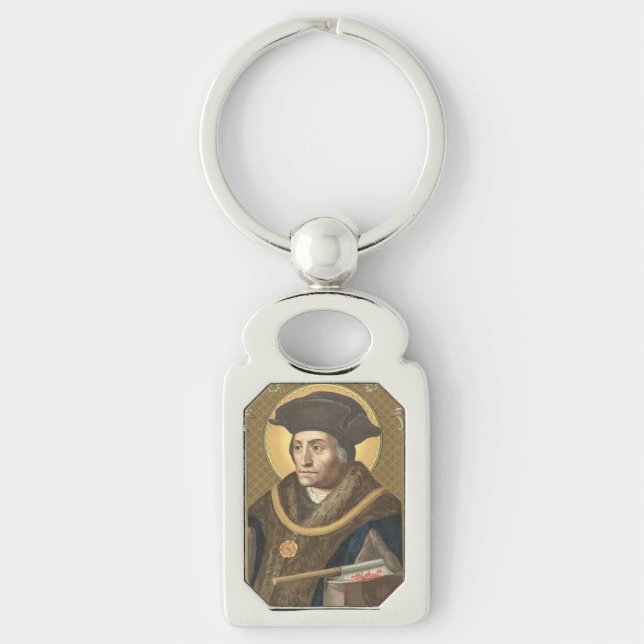 Llavero Rectángulo de St. Thomas More (SAU 026) Metalizado (Anverso)
