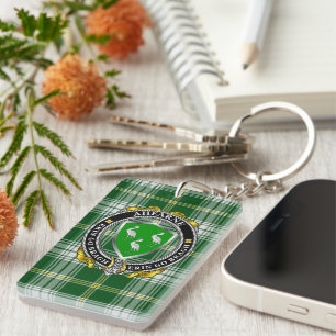 Llavero Rectángulo personalizado del Escudo Irlandés Ahear