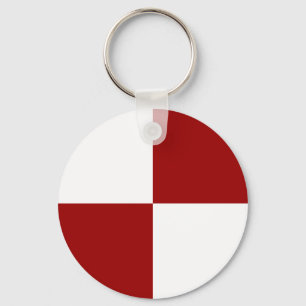 Llavero Rectángulos rojo y blanco