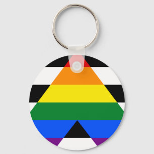 Llavero recto de la bandera del aliado de LGBT