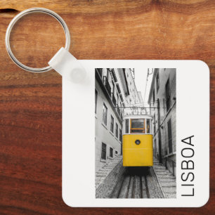 Llavero Recuento vintage de tranvía retro de Lisboa Portug
