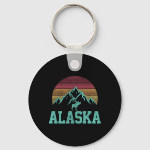 Llavero Recuerdo de Alaska Vintage Moose Aventura al Aire