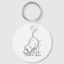 Llavero Recuerdo de Amante de Perros, Ilustración de Beagl