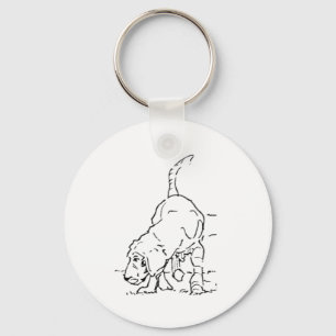 Llavero Recuerdo de Amante de Perros, Ilustración de Beagl