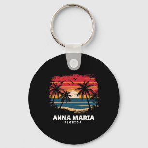 Llavero Recuerdo de Anna Maria Beach Florida Surfista Palm