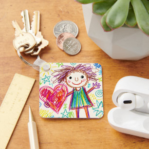 Llavero Recuerdo de Arte Personalizado para Niños