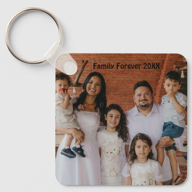 Llavero Recuerdo de círculo de aluminio con foto familiar  (Anverso)