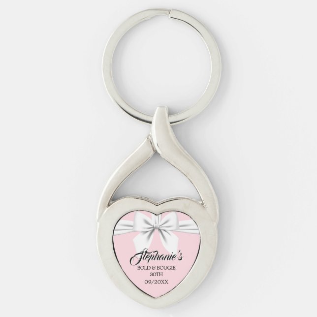 Llavero Recuerdo de cumpleaños elegante y sofisticado de T (Anverso)