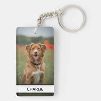 Llavero Recuerdo de foto con nombre de perro personalizado
