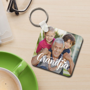 Llavero Recuerdo de Foto Corazones Te Amamos Abuelo