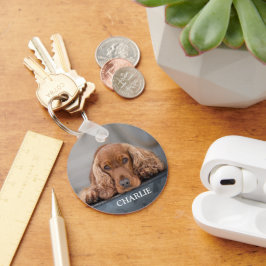 Llavero Recuerdo de foto de perro personalizada