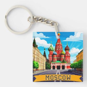 Llavero 🧲 Recuerdo de la ciudad de Moscú Rusia