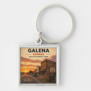 Llavero Recuerdo de la ciudad minera Galena Kansas Ruta 66