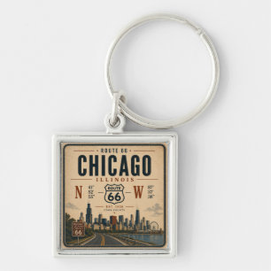 Llavero Recuerdo de la Ruta 66 de Chicago