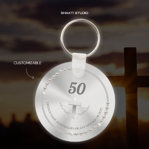 Llavero Recuerdo de Perlas de Plata para Aniversario de Ig