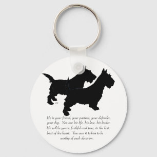 Llavero Recuerdo de Terriers Escoceses - Perros MACHOS