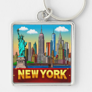 Llavero 🧲 Recuerdo de vacaciones en Nueva York, EE. UU. �