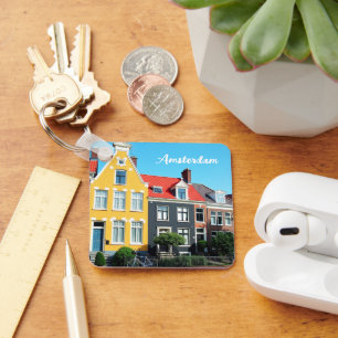 Llavero Recuerdo de viaje casas Holanda Ámsterdam