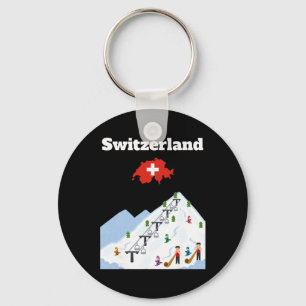 Llavero Recuerdo de viaje de esquí a Suiza Amante del esqu