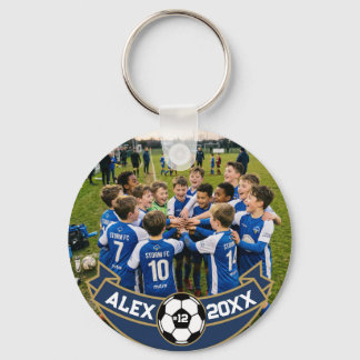 Llavero Recuerdo del nombre de la foto del equipo de fútbo