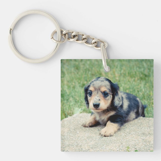 Llavero Recuerdo doble de la foto de Adela 6wks (Frente)