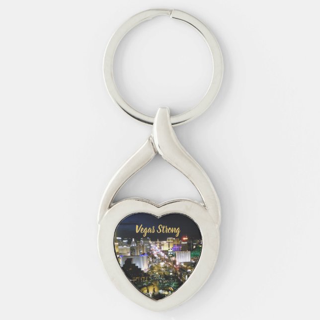 Llavero Recuerdo en forma de corazón fuerte de Vegas (Anverso)