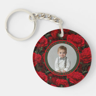 Llavero Recuerdo floral artístico de clavel para siempre