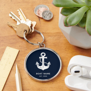 Llavero Recuerdo personalizado de ancla de barco de la Mar
