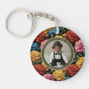 Llavero Recuerdo personalizado de clavel de foto artística
