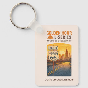 Llavero Recuerdo personalizado de la Ruta 66 Chicago