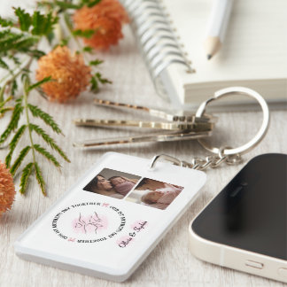 Llavero Recuerdo Personalizado Minimalista Rosa para el Pr