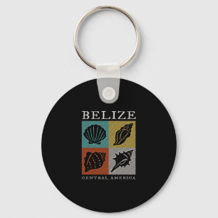 Llavero Recuerdo Retro de Belice Concha Marina Vintage Hom