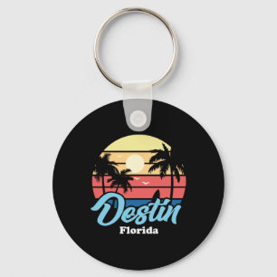 Llavero Recuerdo Retro de Surfista de Playa de Destin Flor
