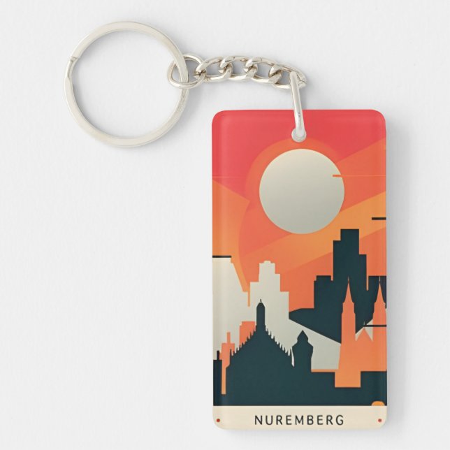 Llavero recuerdo retro de viaje vintage Nuremberg Alemania (Frente)
