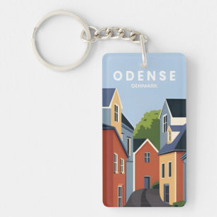 Llavero recuerdo retro de viaje vintage odenso denmark