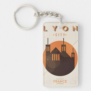 Llavero recuerdo retro de viajes vintage Turismo de Lyon f