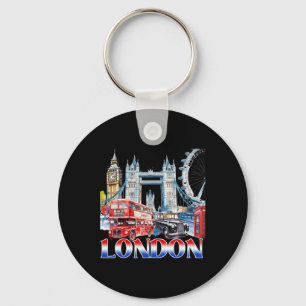 Llavero Recuerdo vintage de la ciudad de Londres Vibra de
