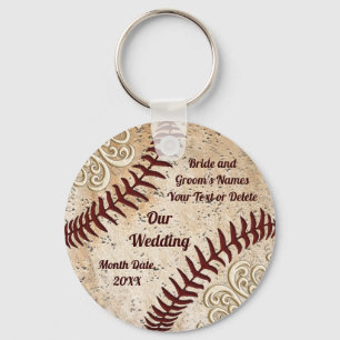 Llavero Recuerdos de boda de béisbol personalizados, béisb