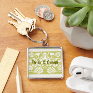 Llavero Recuerdos de boda florales vintage blancos