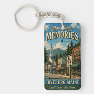 Llavero Recuerdos de Main Street Fryeburg Maine Rectángulo