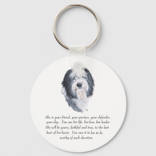 Llavero Recuerdos de Old English Sheepdog