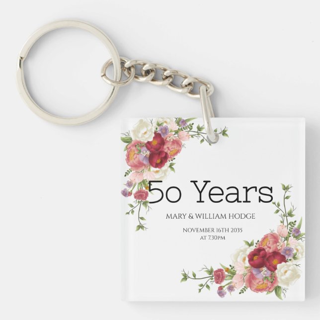 Llavero "Recuerdos de oro: Celebrando 50 años de amor" (Frente)