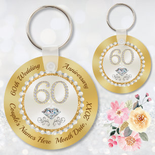Llavero Recuerdos personalizados de diamante blanco para 6