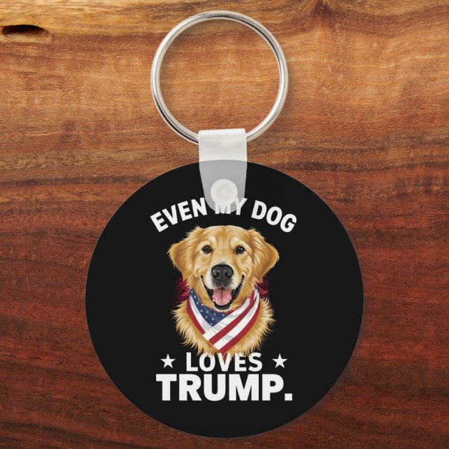 Llavero Recupera incluso mi perro ama la bandera de Trump  (Anverso)