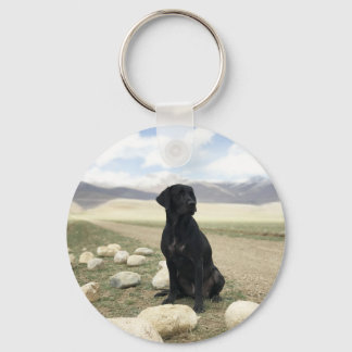 Llavero Recuperador de Labrador Negro personalizable